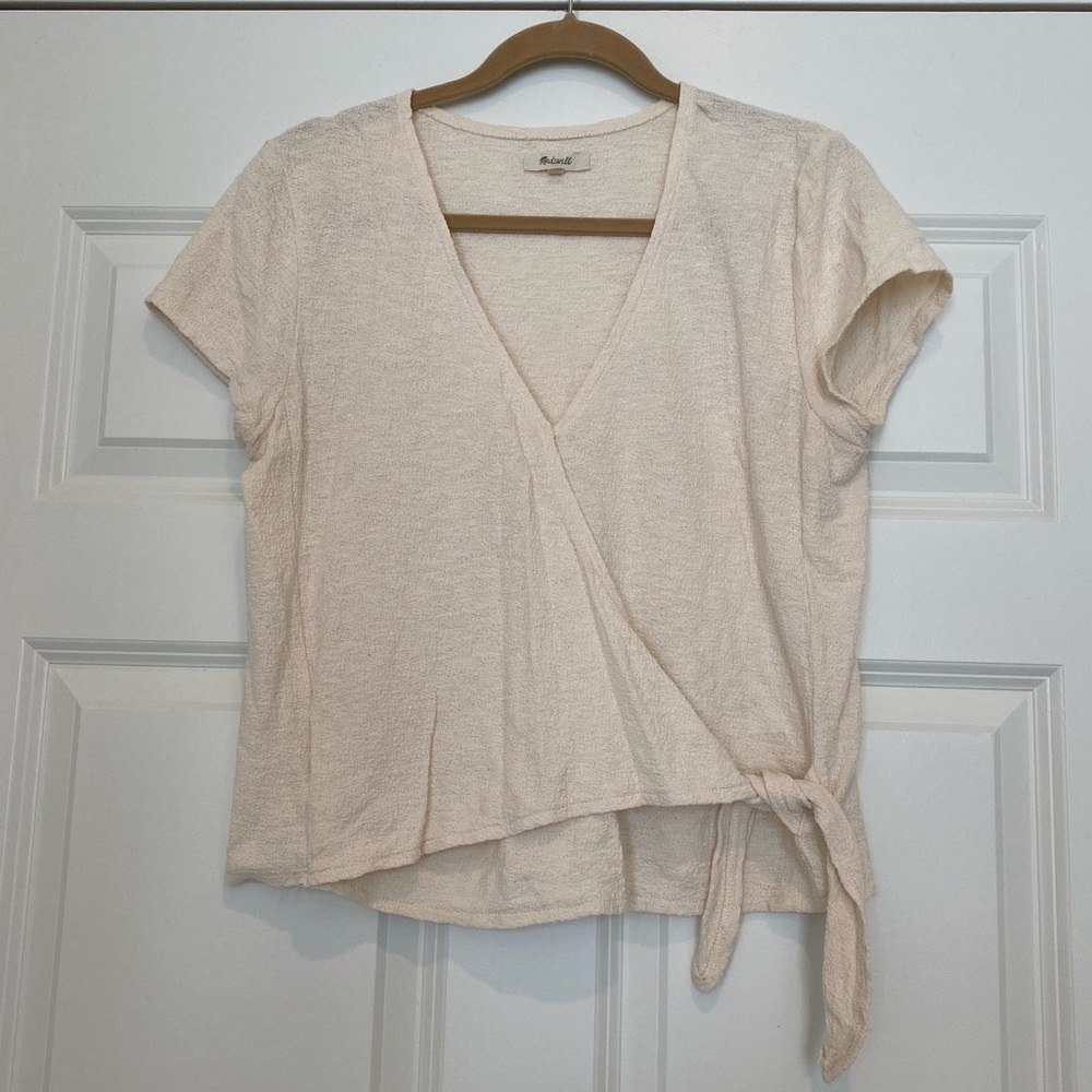 Madewell Cream Tied Shirt/ Size L